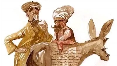 قديماً كان يوجد صياد فقير يسير في الغابة بحثاً عن الطعام وبعد مدة بحث طويلة وصل إلى حفرة عميقة